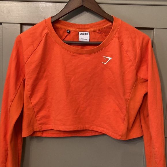Gymshark Training Cropped Sweater Sweatshirt in Solar Orange Size Large - Picture 6 of 11